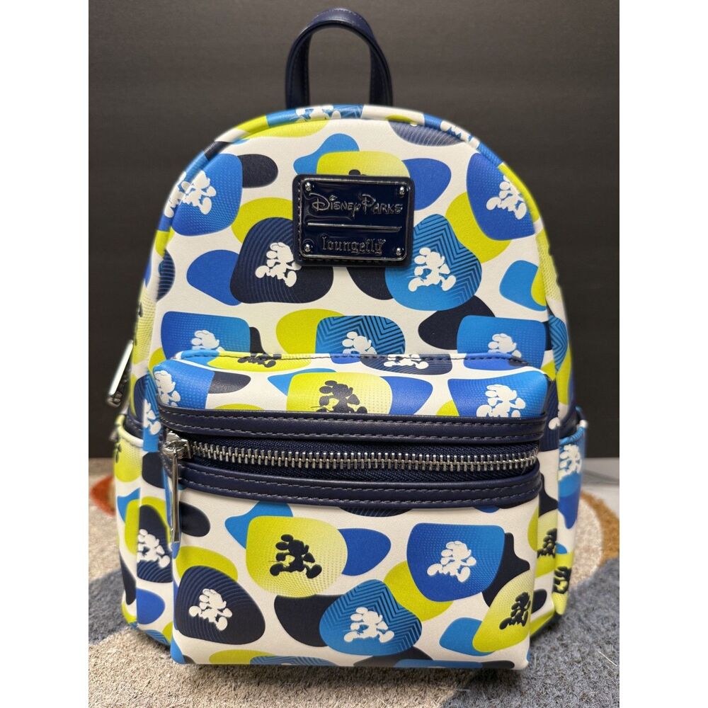 Disney Parks runDisney Loungefly Mini Backpack Mickey Mouse Blue Green White NWT